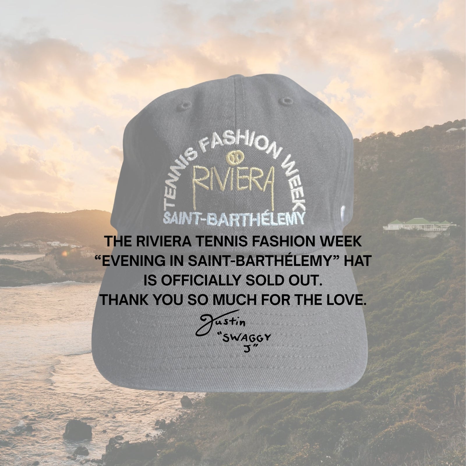 THE RIVIERA "TENNIS FASHION WEEK" HAT (EVENING IN SAINT-BARTHÉLEMY)