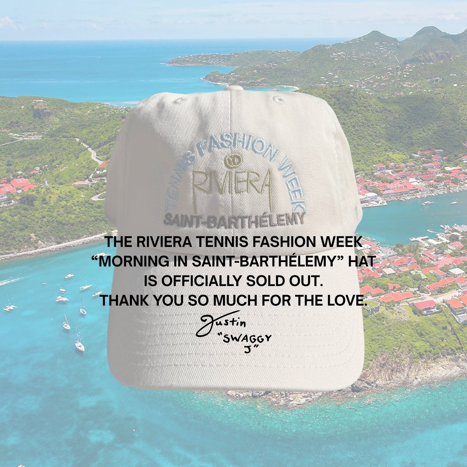 THE RIVIERA "TENNIS FASHION WEEK" HAT (MORNING IN SAINT-BARTHÉLEMY)